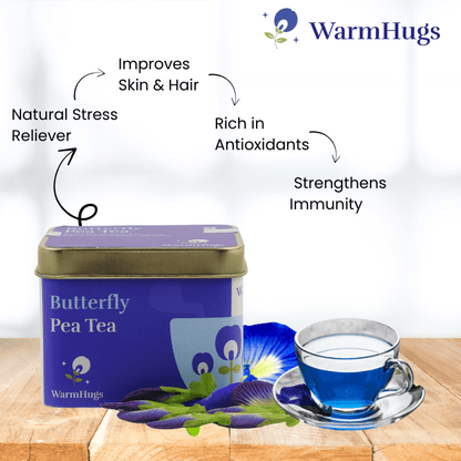 Butterfly Pea Blue Tea – Pure Flower Herbal Tisane Tea | WarmHugs - WarmHugs