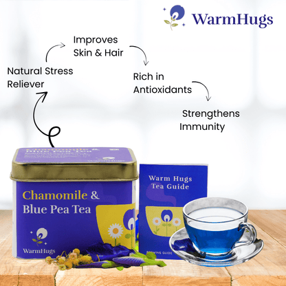 Chamomile Blue Tea – Calming Herbal Tisane Blend for Sleep | WarmHugs - WarmHugs