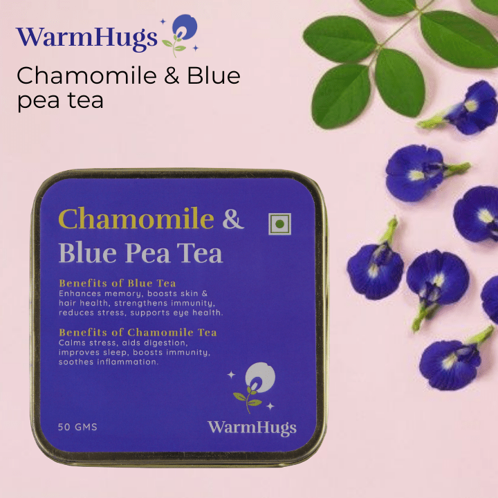 Chamomile Blue Tea – Calming Herbal Tisane Blend for Sleep | WarmHugs - WarmHugs