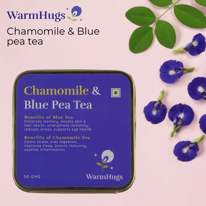 Chamomile Blue Tea – Calming Herbal Tisane Blend for Sleep | WarmHugs - WarmHugs
