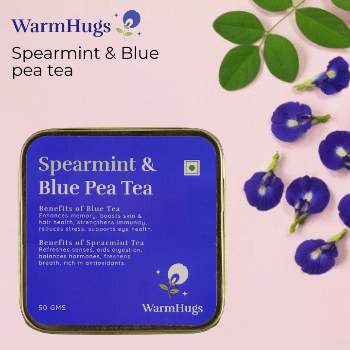 Spearmint Blue Tea – Refreshing Detox Herbal Tisane Blend | WarmHugs - WarmHugs